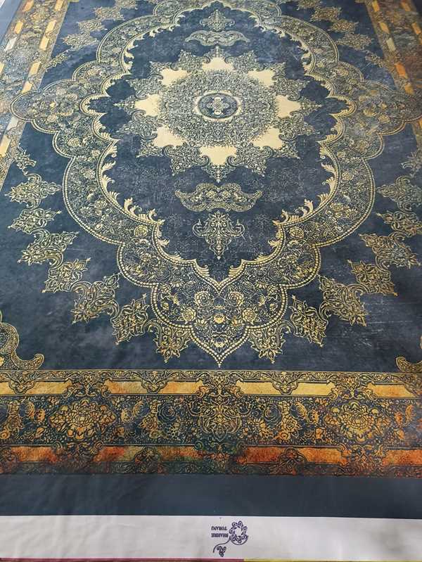 روفرشی کشدار سرمه ای طلایی